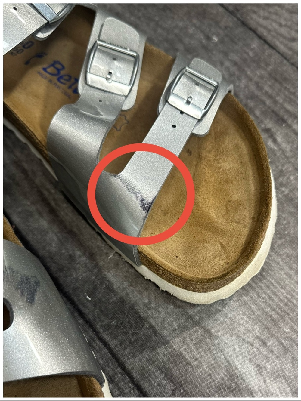 Birkenstock Betula Silver Triple-Buckle Sandals | Size 40/L9 M7 | Item #SS420 - Picture 11 of 12